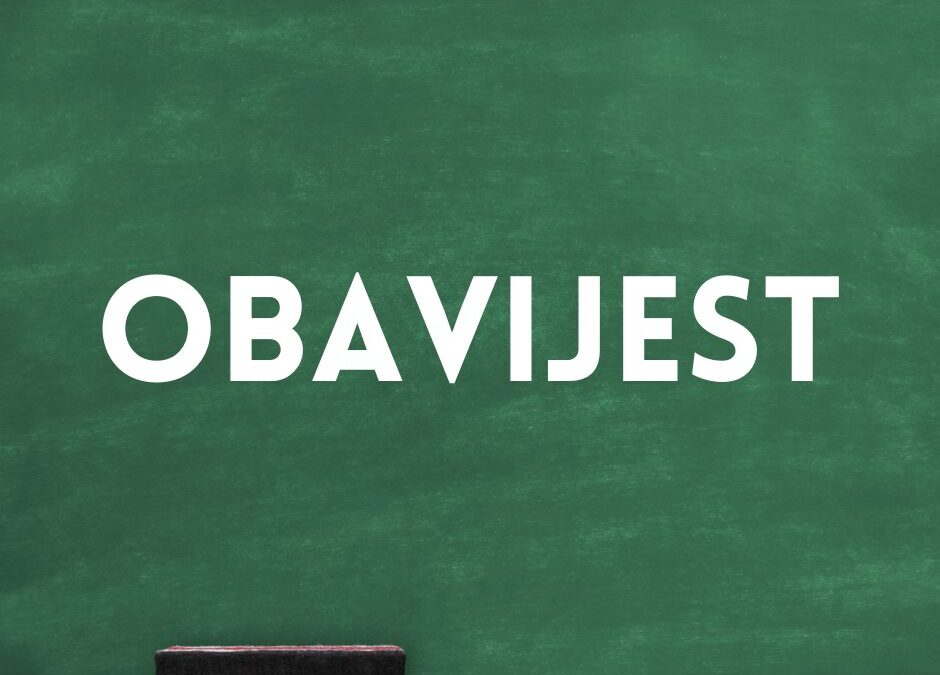 Obavijest – VAŽNO